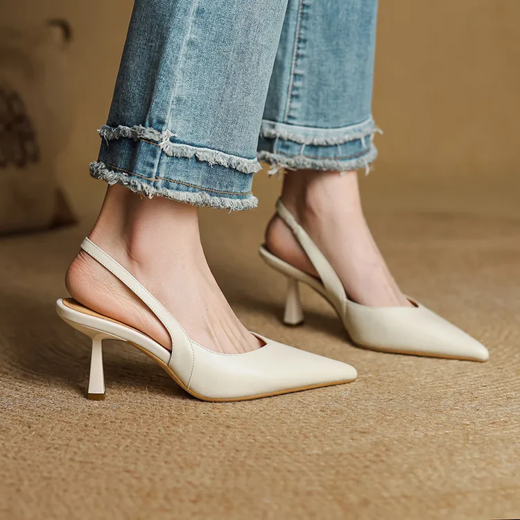 Fauna Genuine Leather Slingbacks