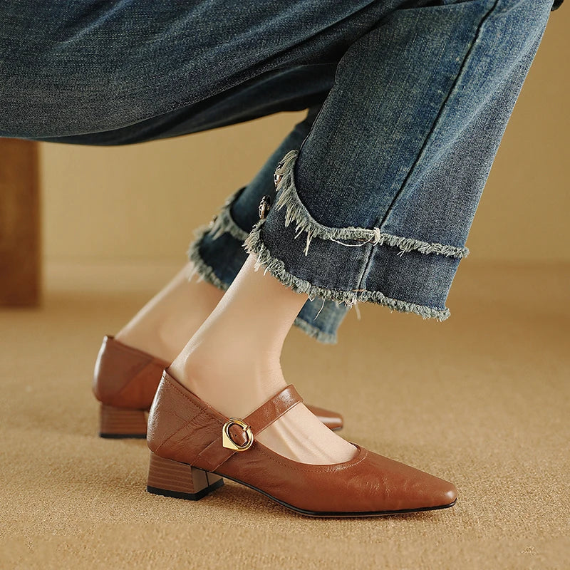 Merlot Genuine Leather Heels