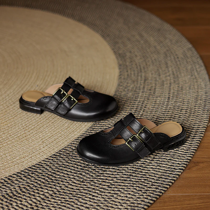 Elin Genuine Leather Mules