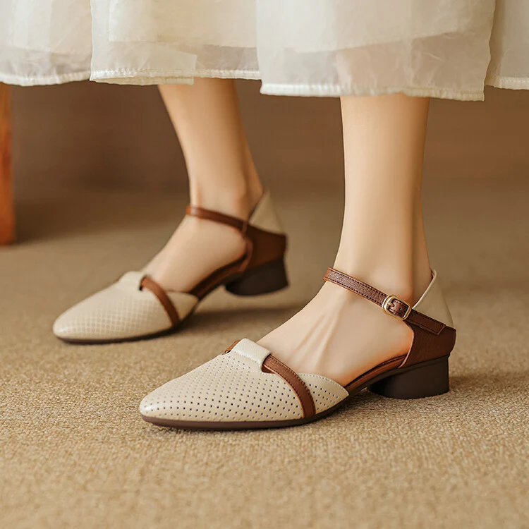 Lizel Genuine Leather Heels