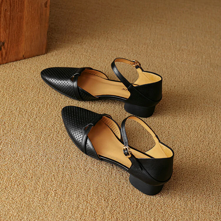 Lizel Genuine Leather Heels