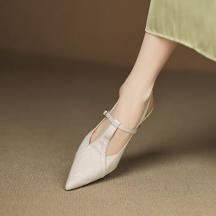 Noir Genuine Leather Heels