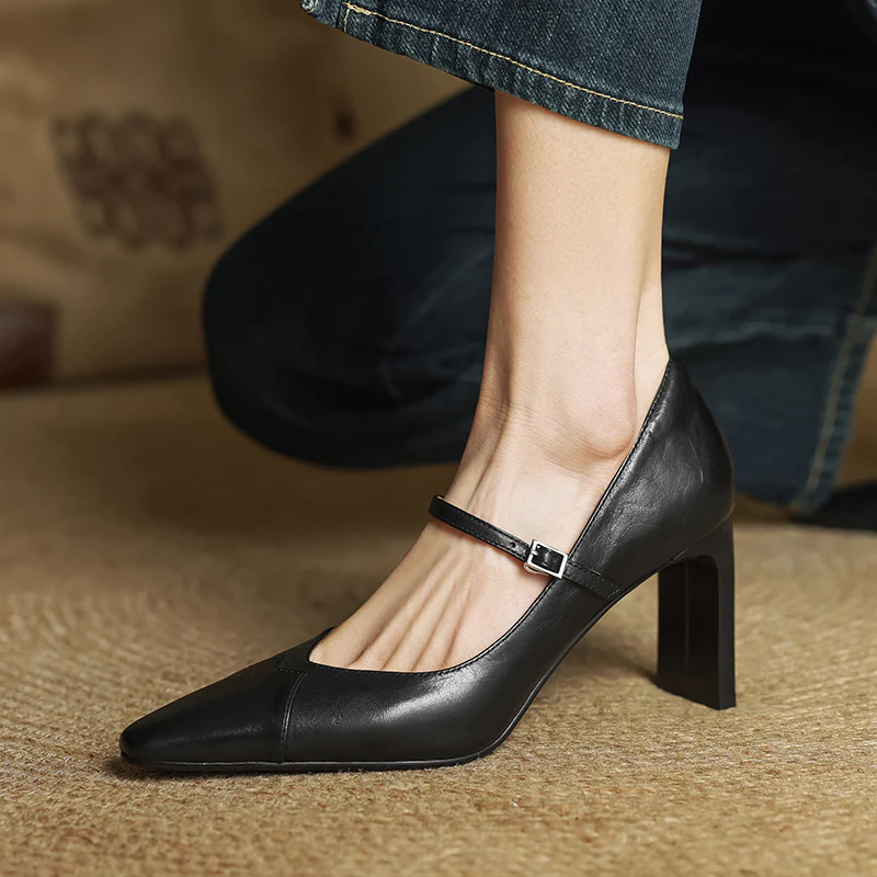 Emily Genuine Leather Heels