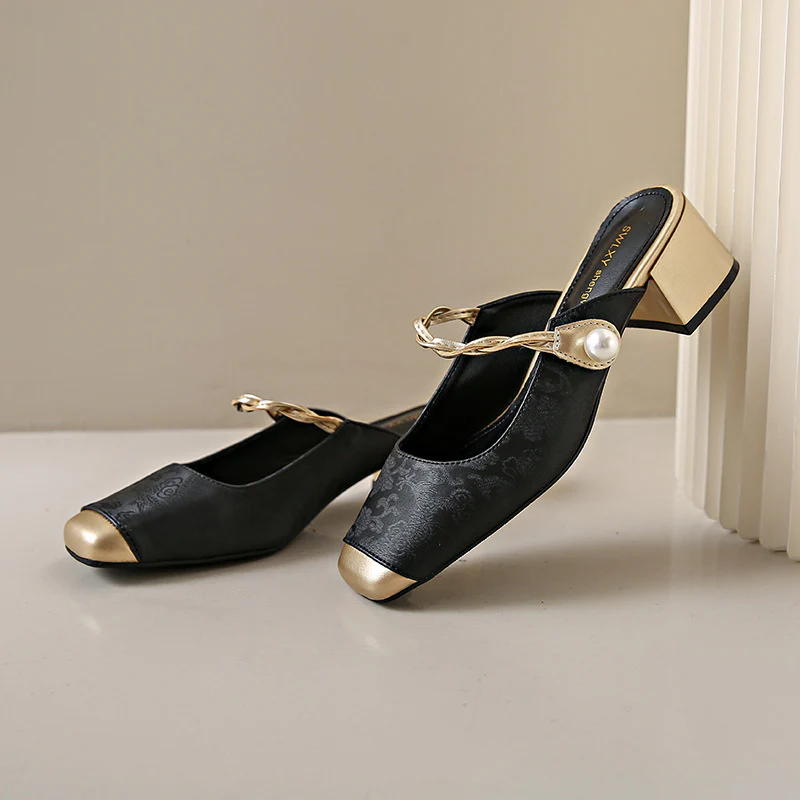 Melina Genuine Leather Mules