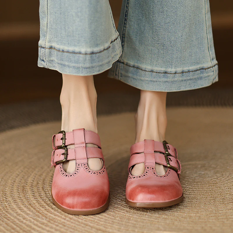 Elin Genuine Leather Mules