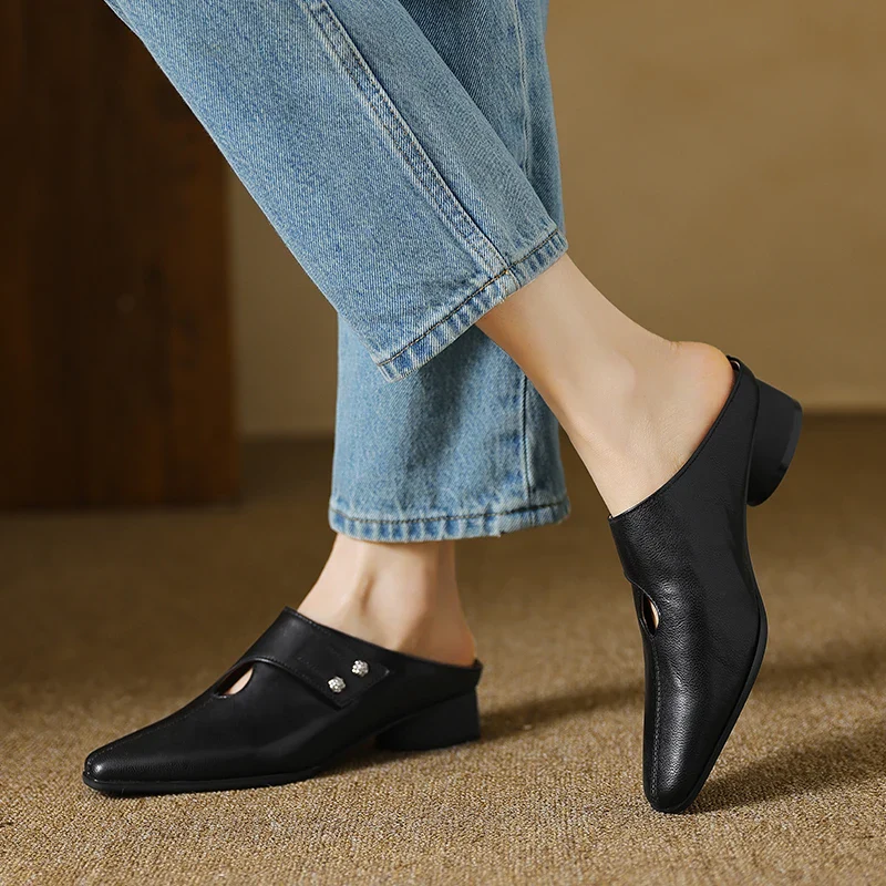 Agnit Genuine Leather Mules
