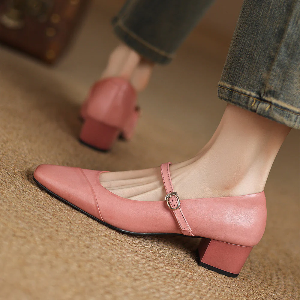 Clarette Genuine Leather Heels