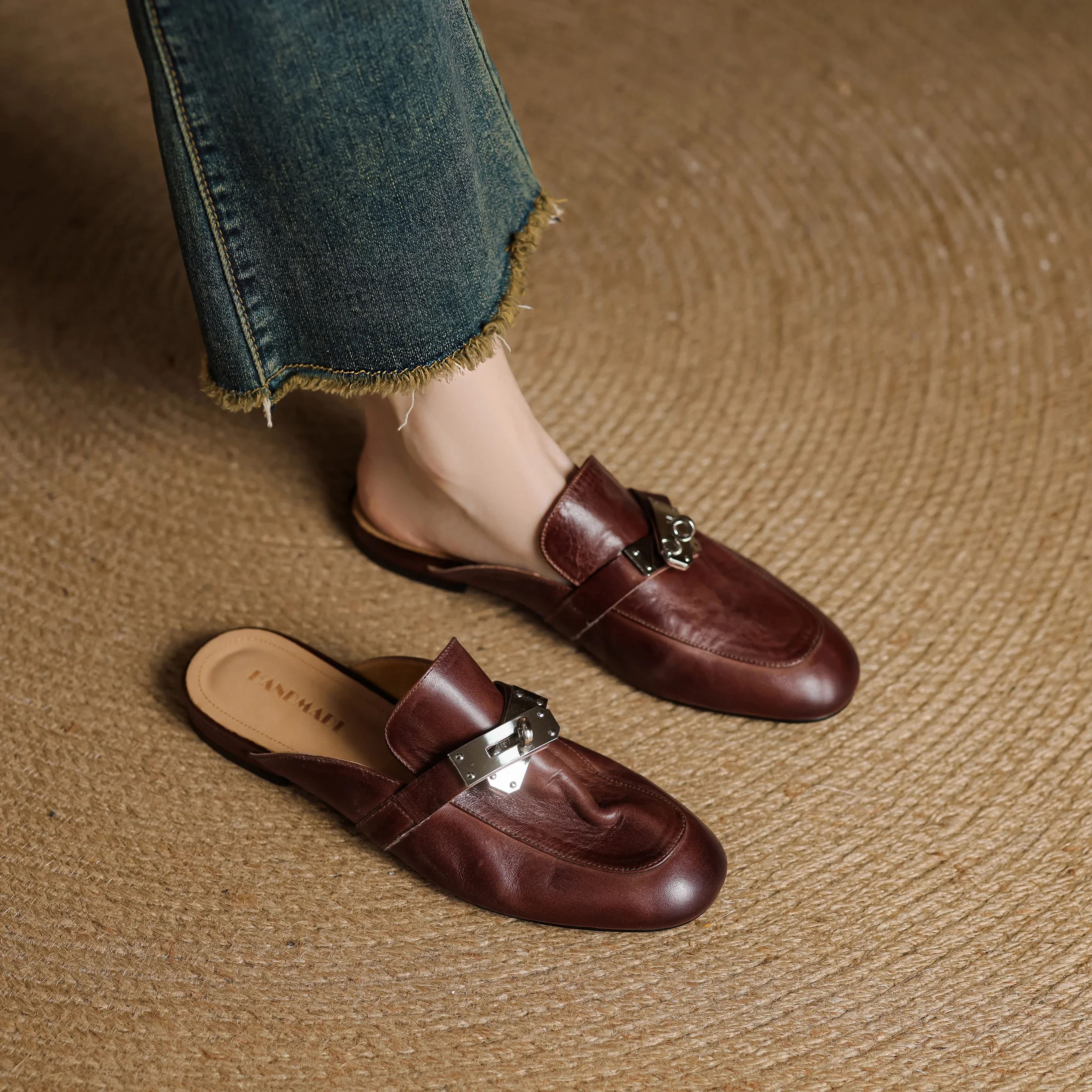 Carla Genuine Leather Mules