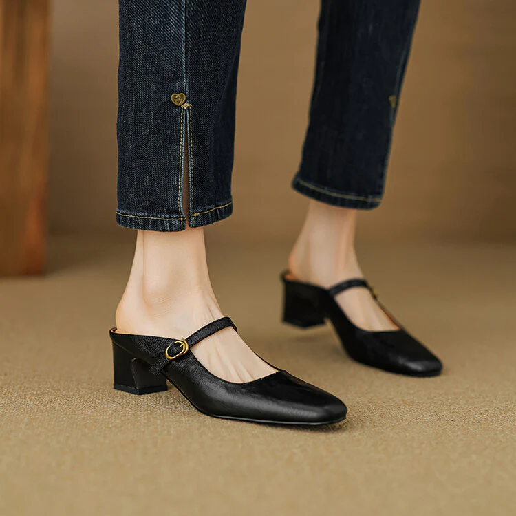 Vian Genuine Leather Mules
