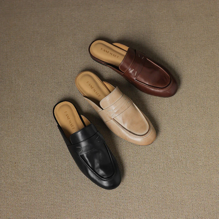 Serin Genuine Leather Mules