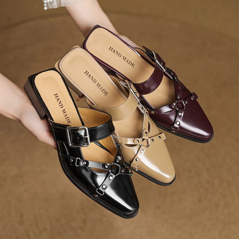 Renly Genuine Leather Slingbacks
