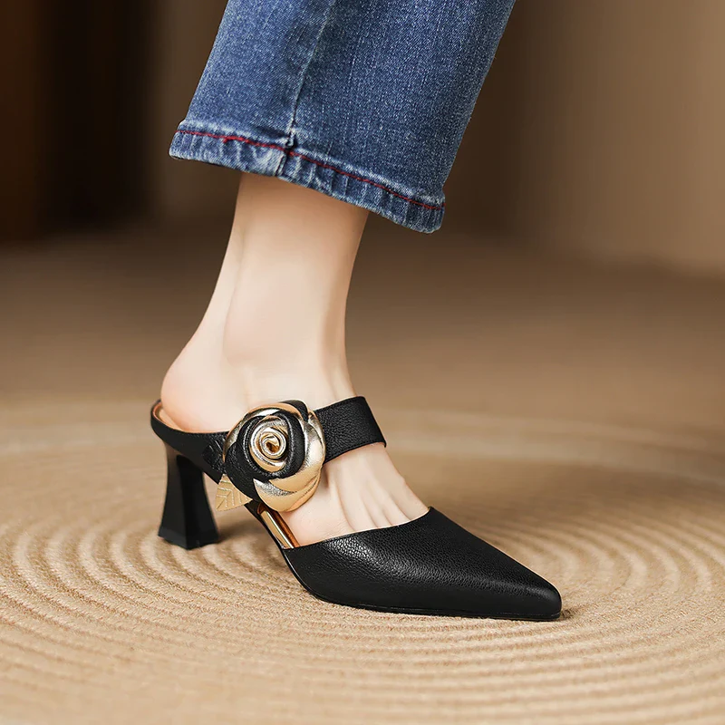 Garnet Genuine Leather Heels