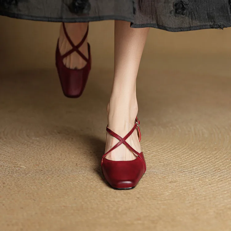 Elavie Genuine Leather Heels