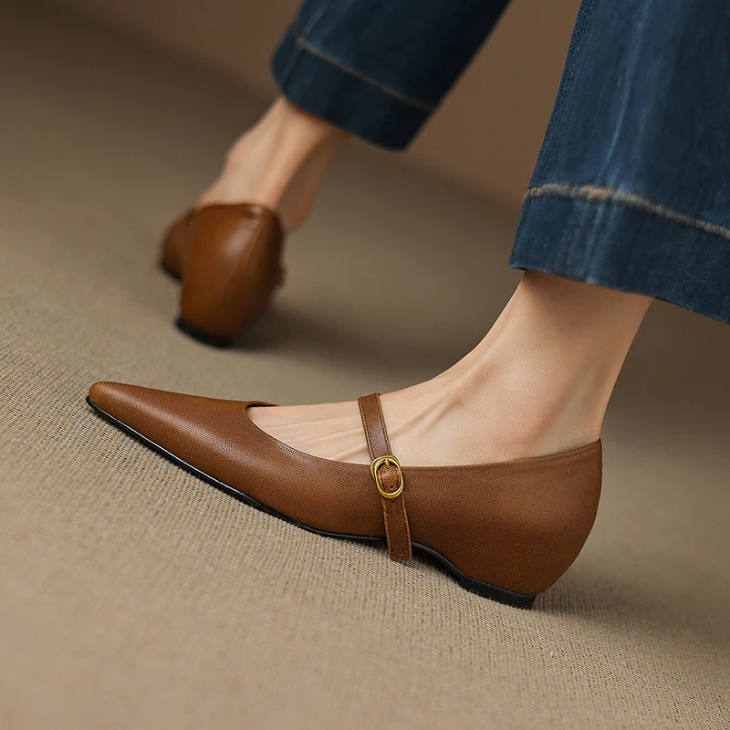 Delia Genuine Leather Heels