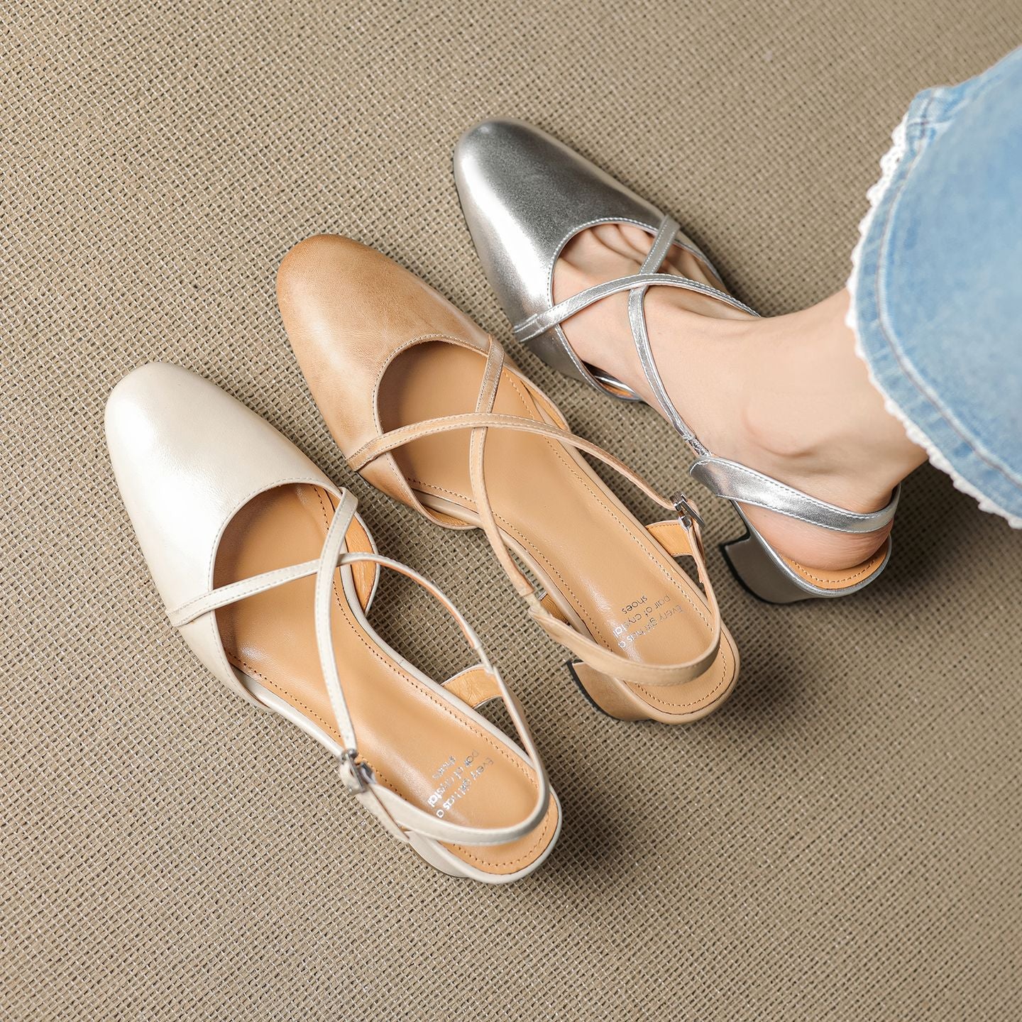 Blenza Genuine Leather Slingbacks