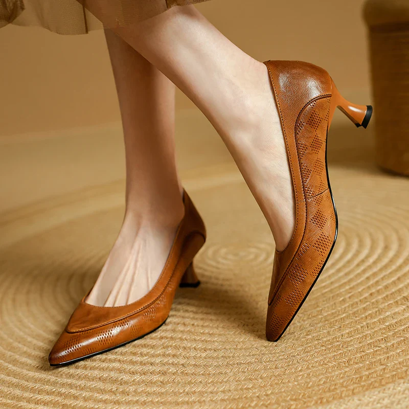 Belle Genuine Leather Heels