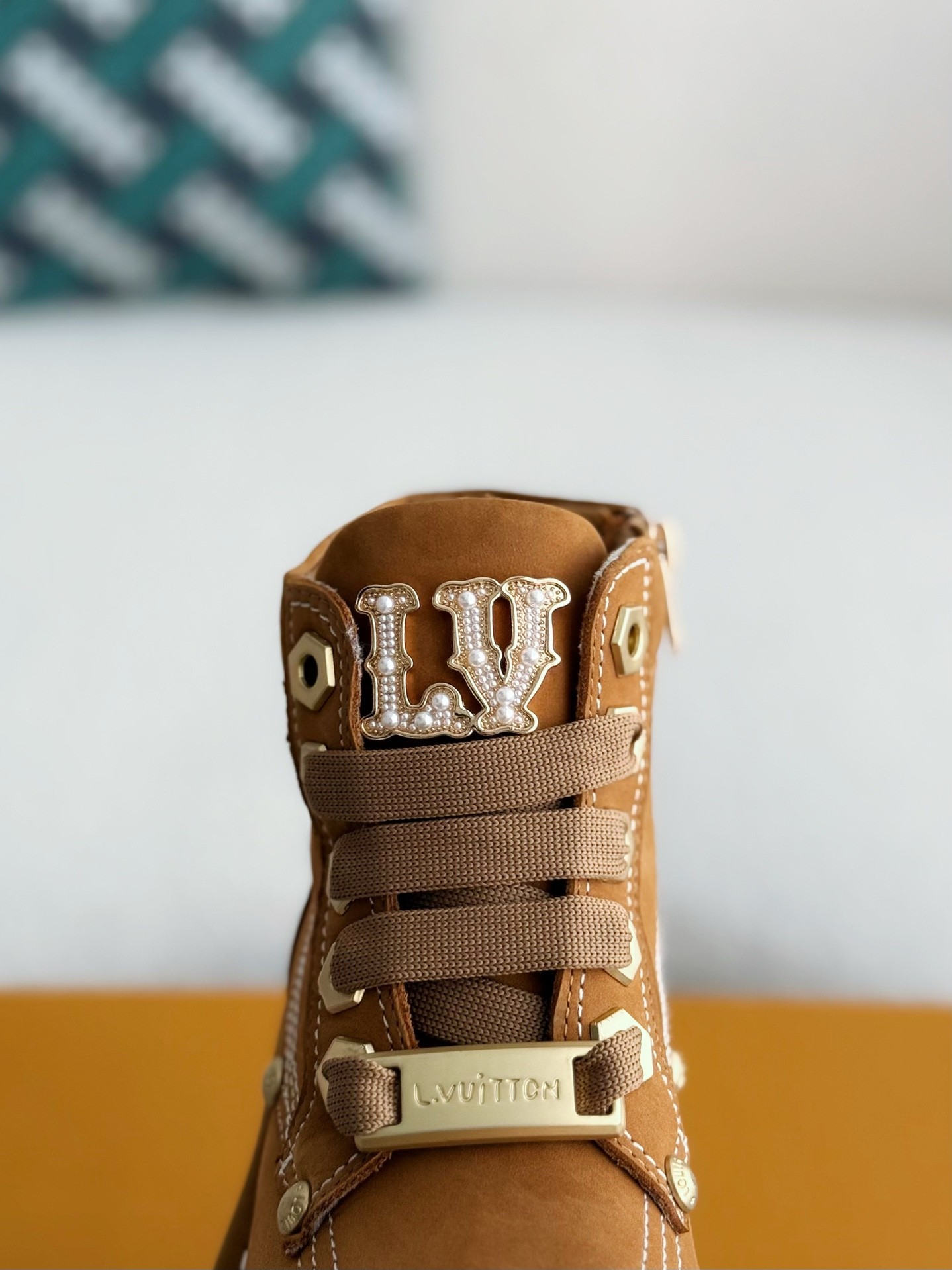 [#3717」 LOUIS VUITTON Round toe lace-up boots