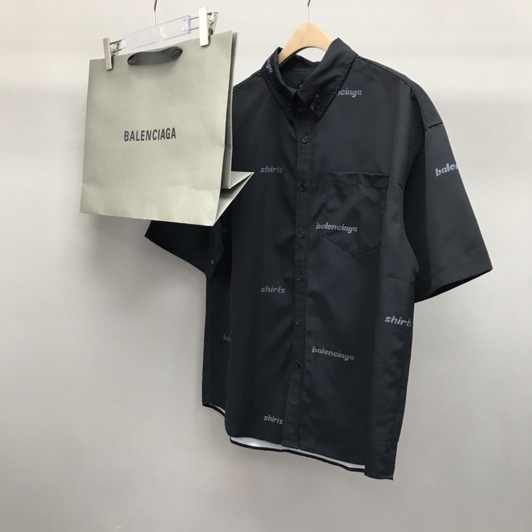 Balenciaga bullet screen short sleeve shirt