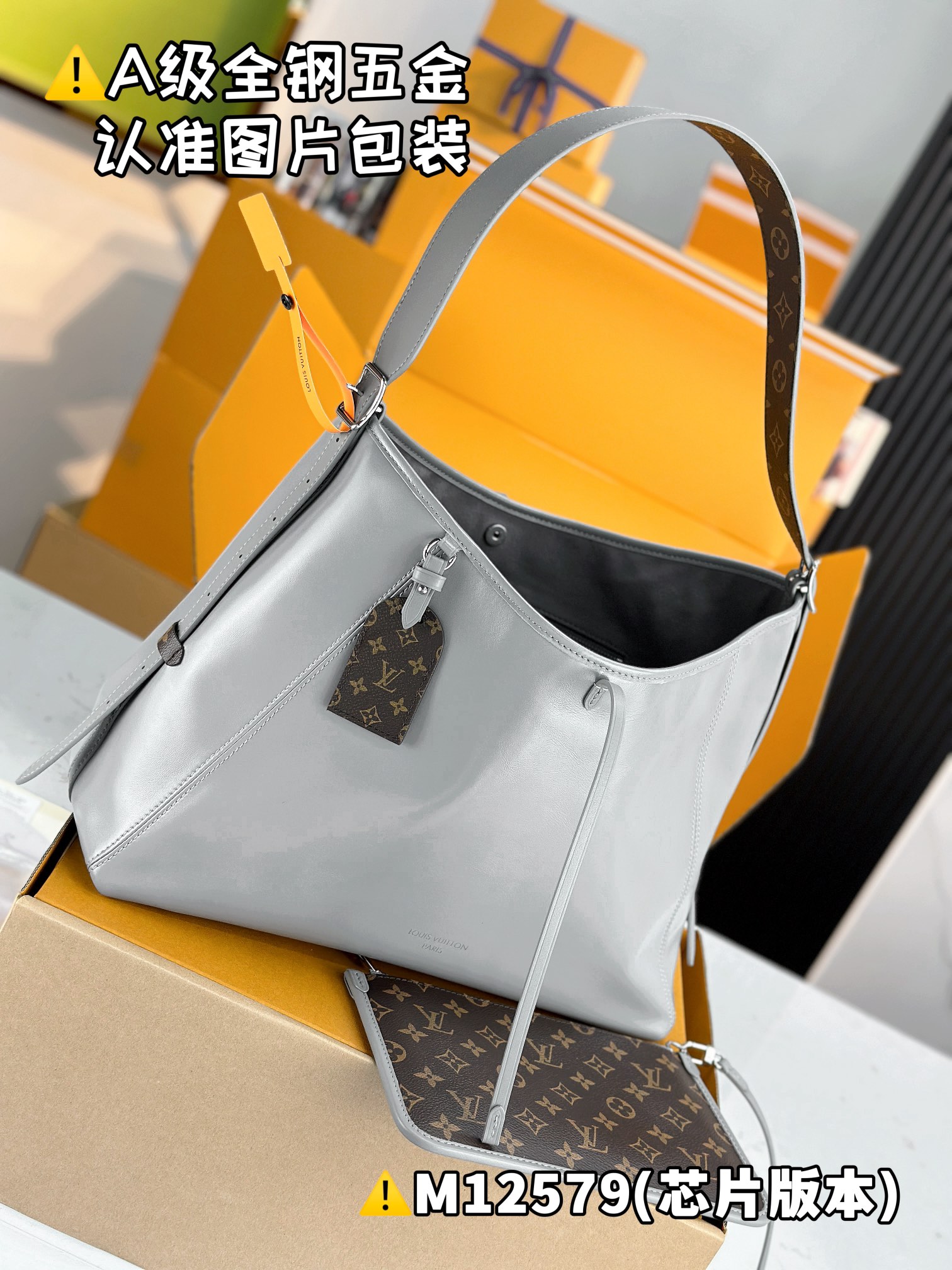 LOUIS VUITTON Carryall Dark MM Tote bag/top quality M12583