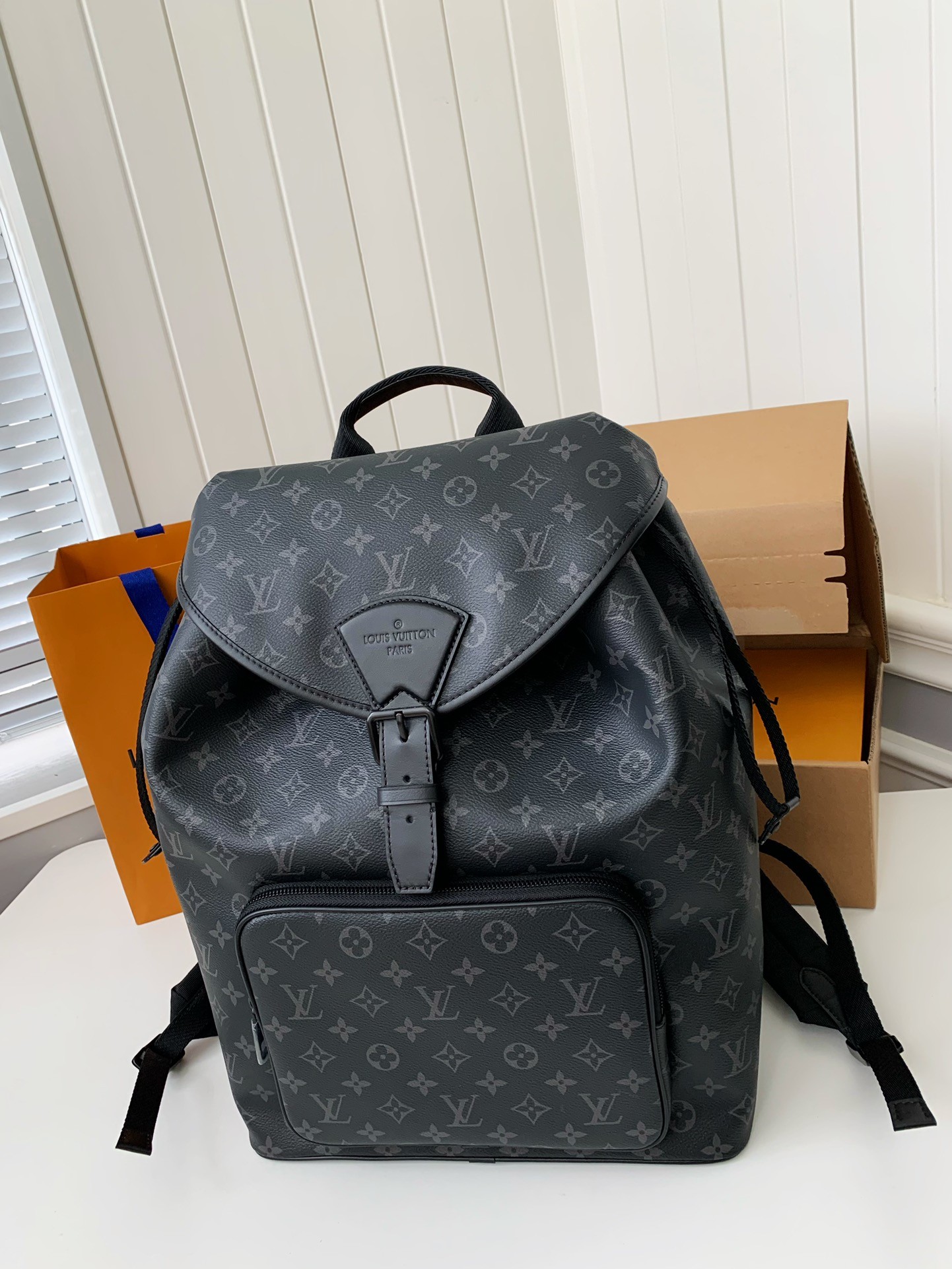 Louis Vuitton's New MONTSOURIS Men's Black Flower Backpack M45583, TopQuality