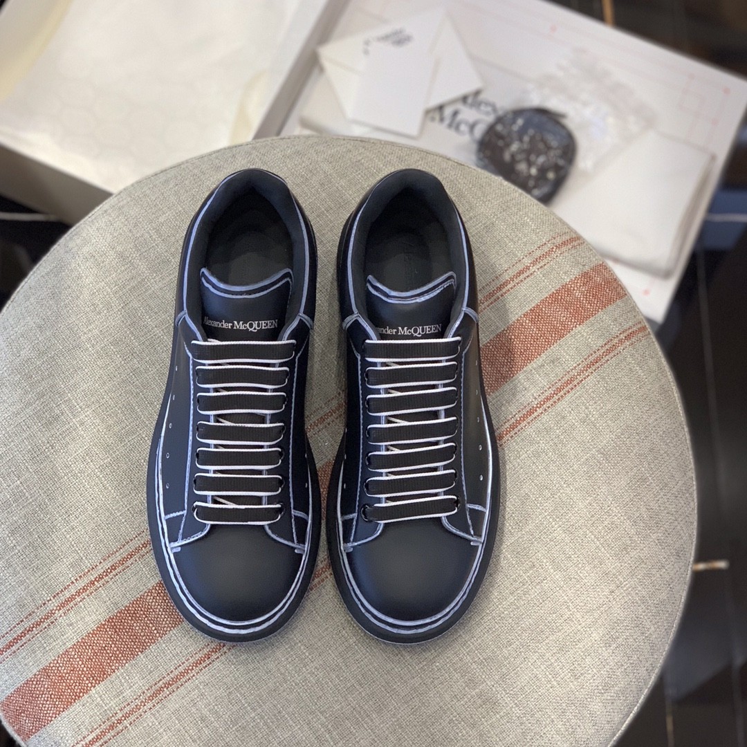 Alexander McQueen MQ All black hand-painted Sneakers