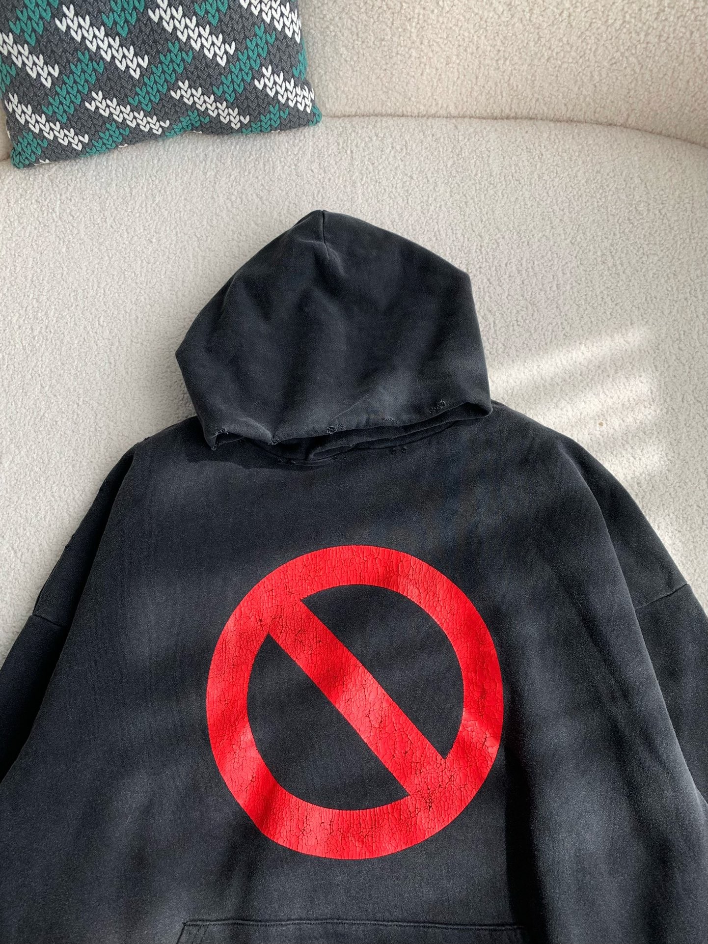 Balenciaga monogram print hooded sweatshirt