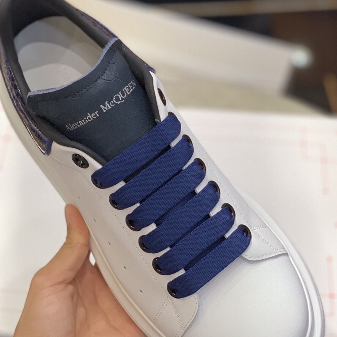 Alexander McQueen MQ Blue snake-grain pattern tail Sneakers