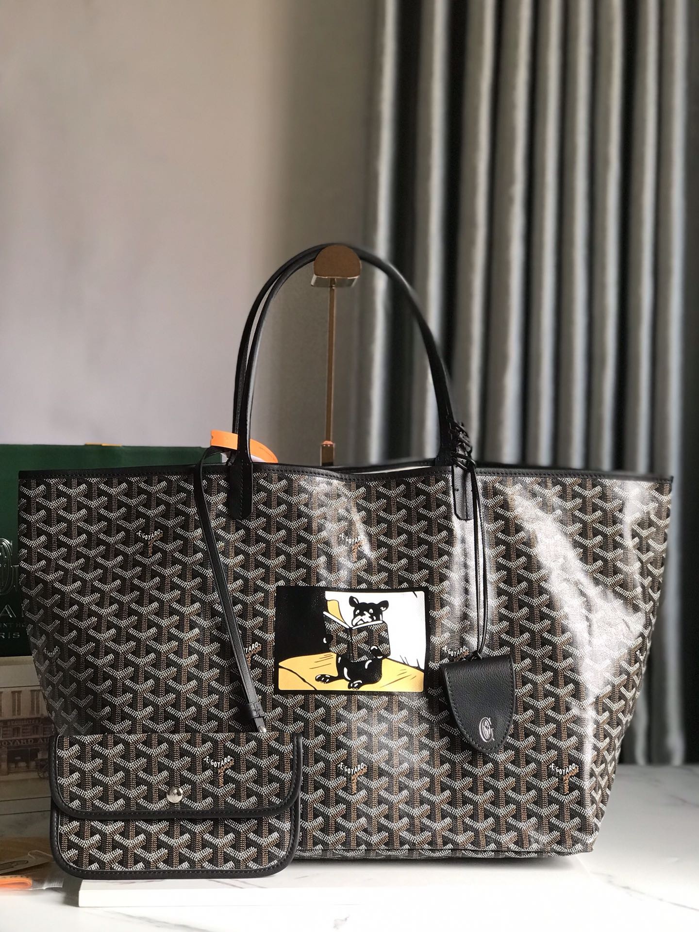 Goyard Saint Louis GM special paintedDou style shopping bag
