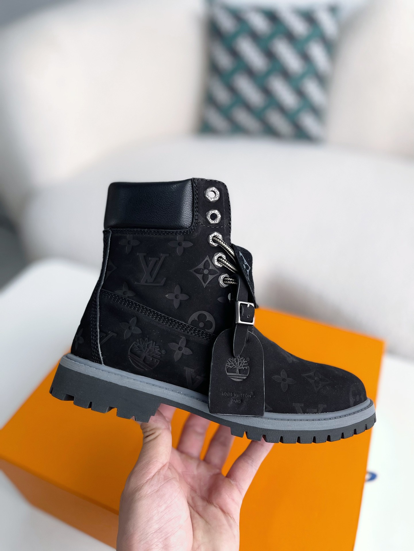 louis vuitton & timberland Black boots/Martin boots/boots