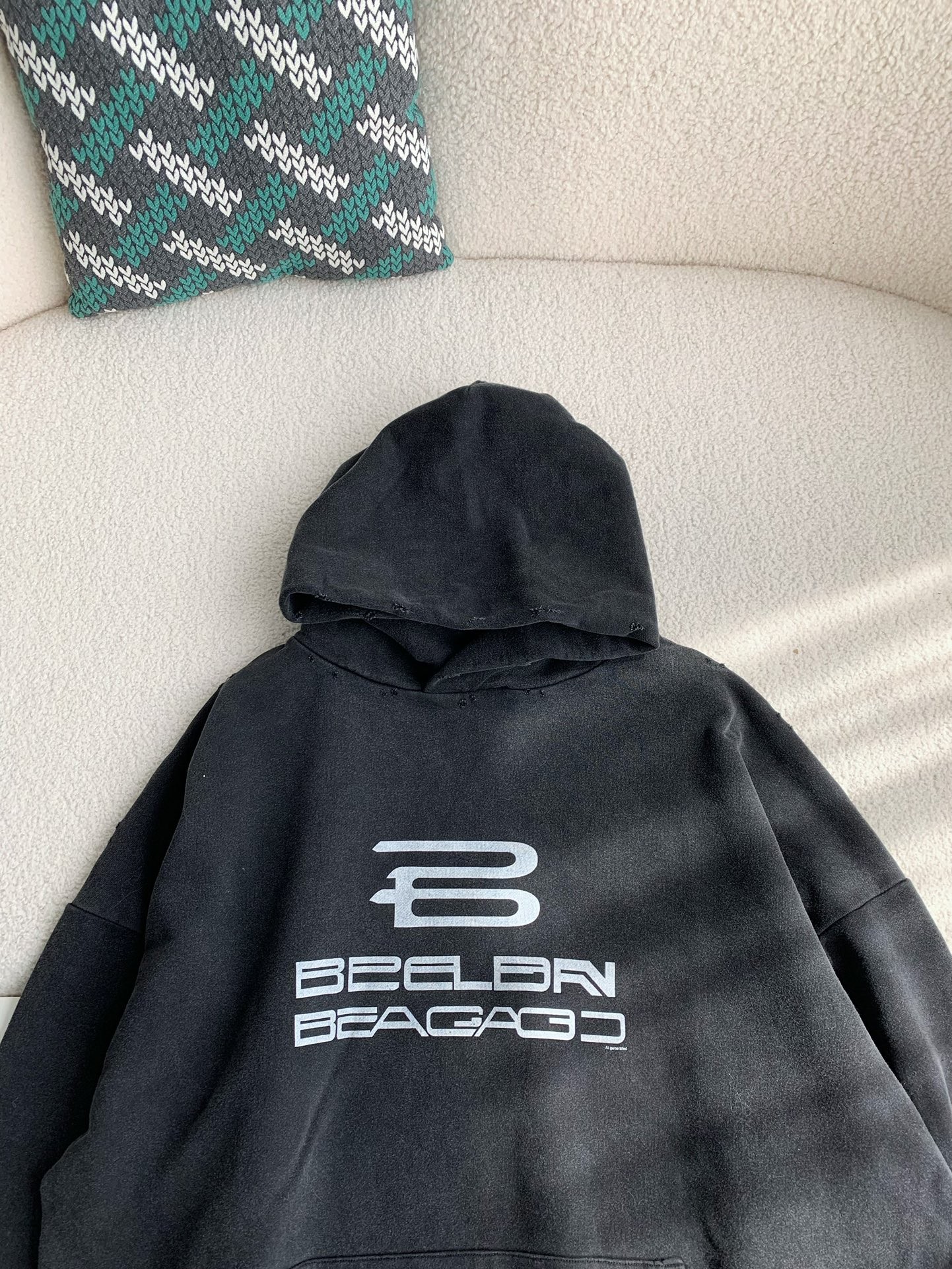 Balenciaga logo print sports hooded sweatshirt