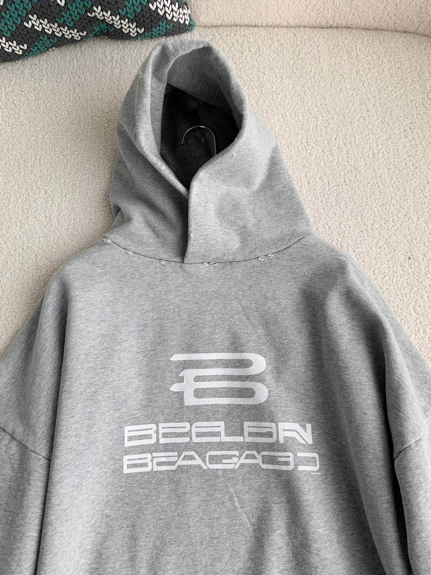 Balenciaga logo print sports hooded sweatshirt
