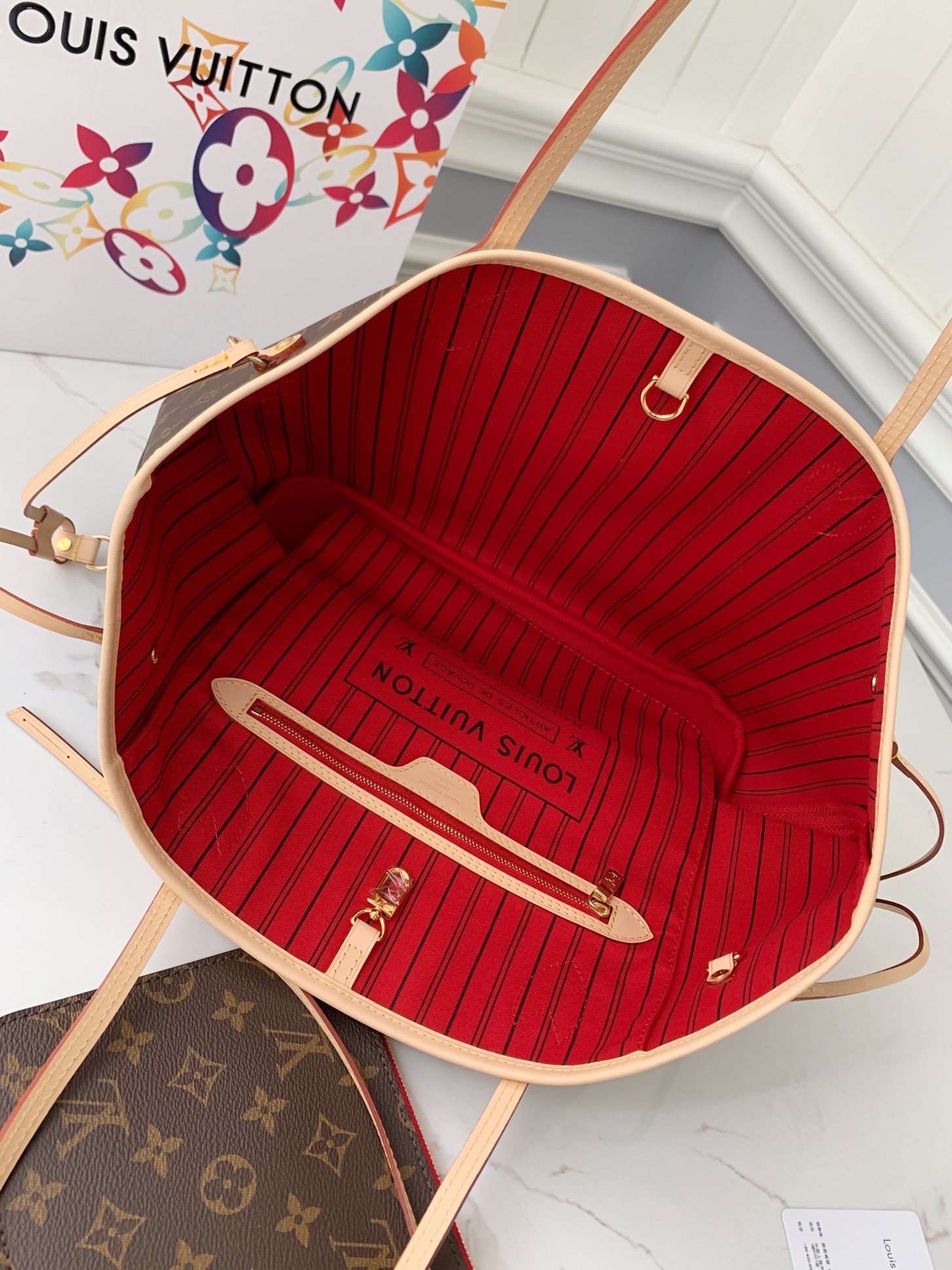 Louis Vuitton NEVERFULL Apricot Medium Shopping Bag M41177, Top Quality