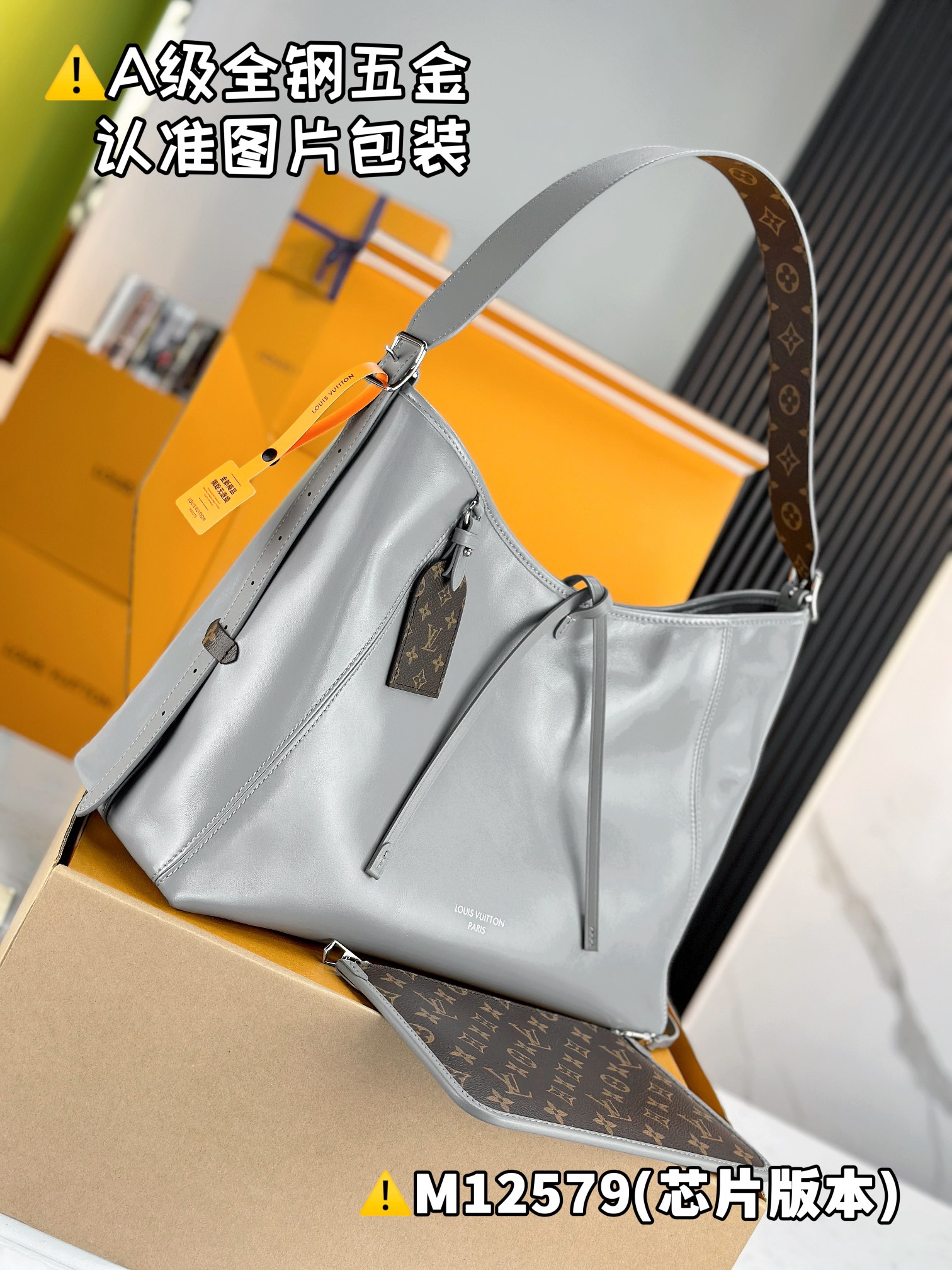 LOUIS VUITTON Carryall Dark MM Tote bag/top quality M12583