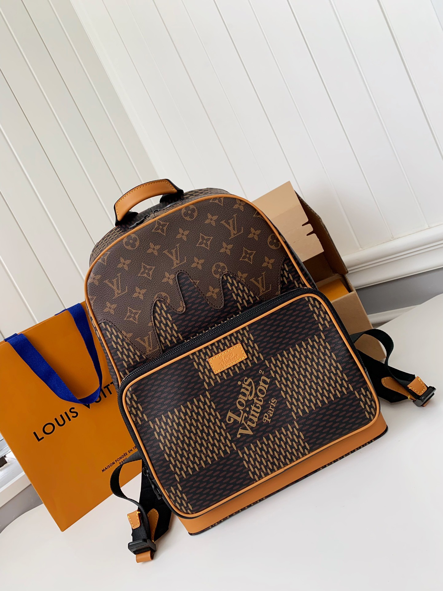 Louis Vuitton x Nigo Co branded Campus Men's Backpack N40380, Top Quality