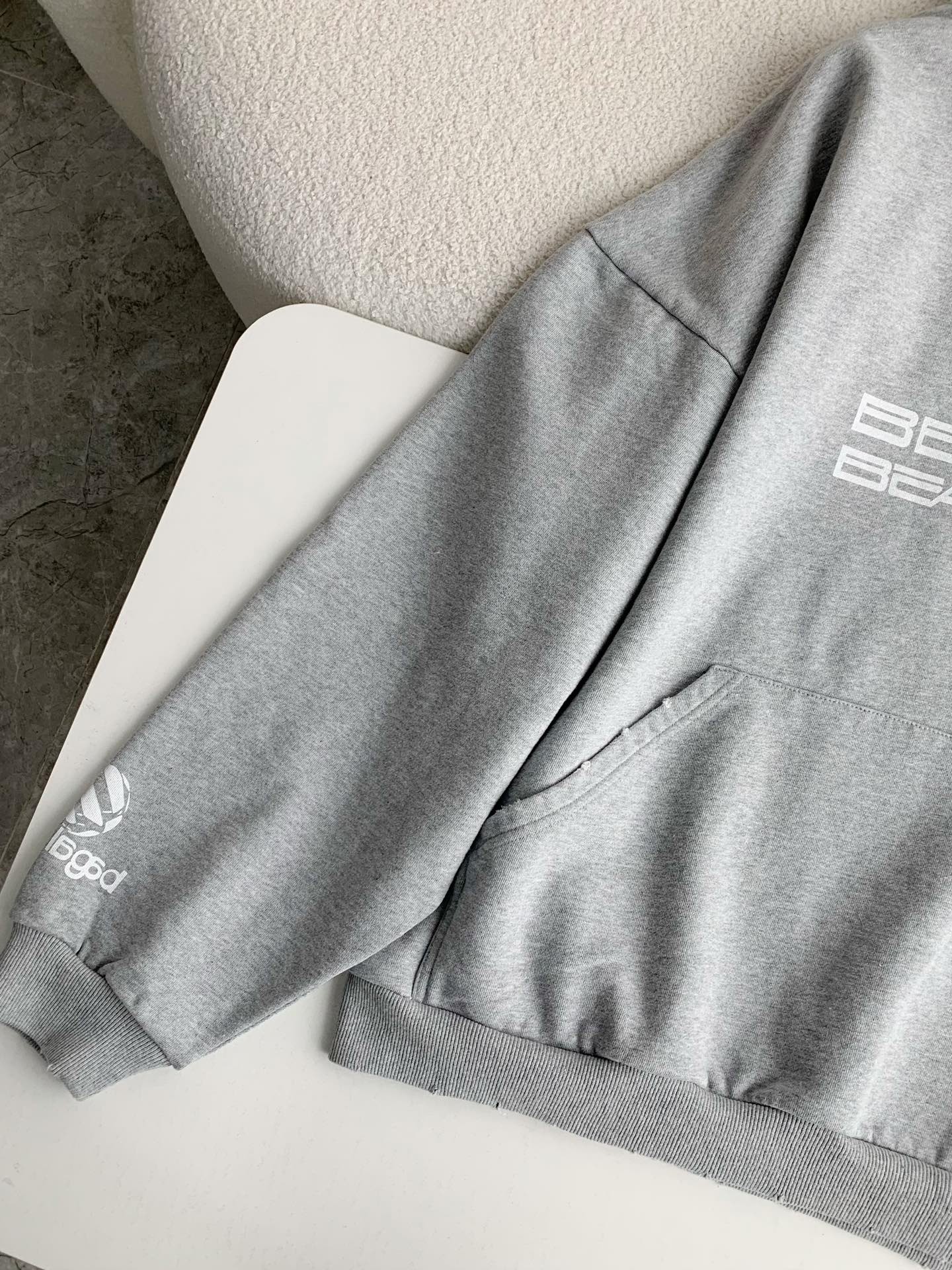 Balenciaga logo print sports hooded sweatshirt