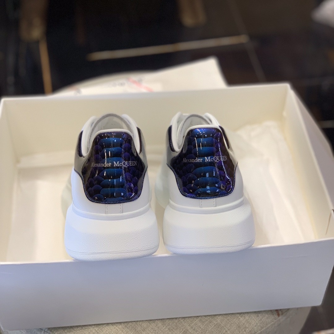 Alexander McQueen MQ Blue paint snake-grain pattern tail Sneakers