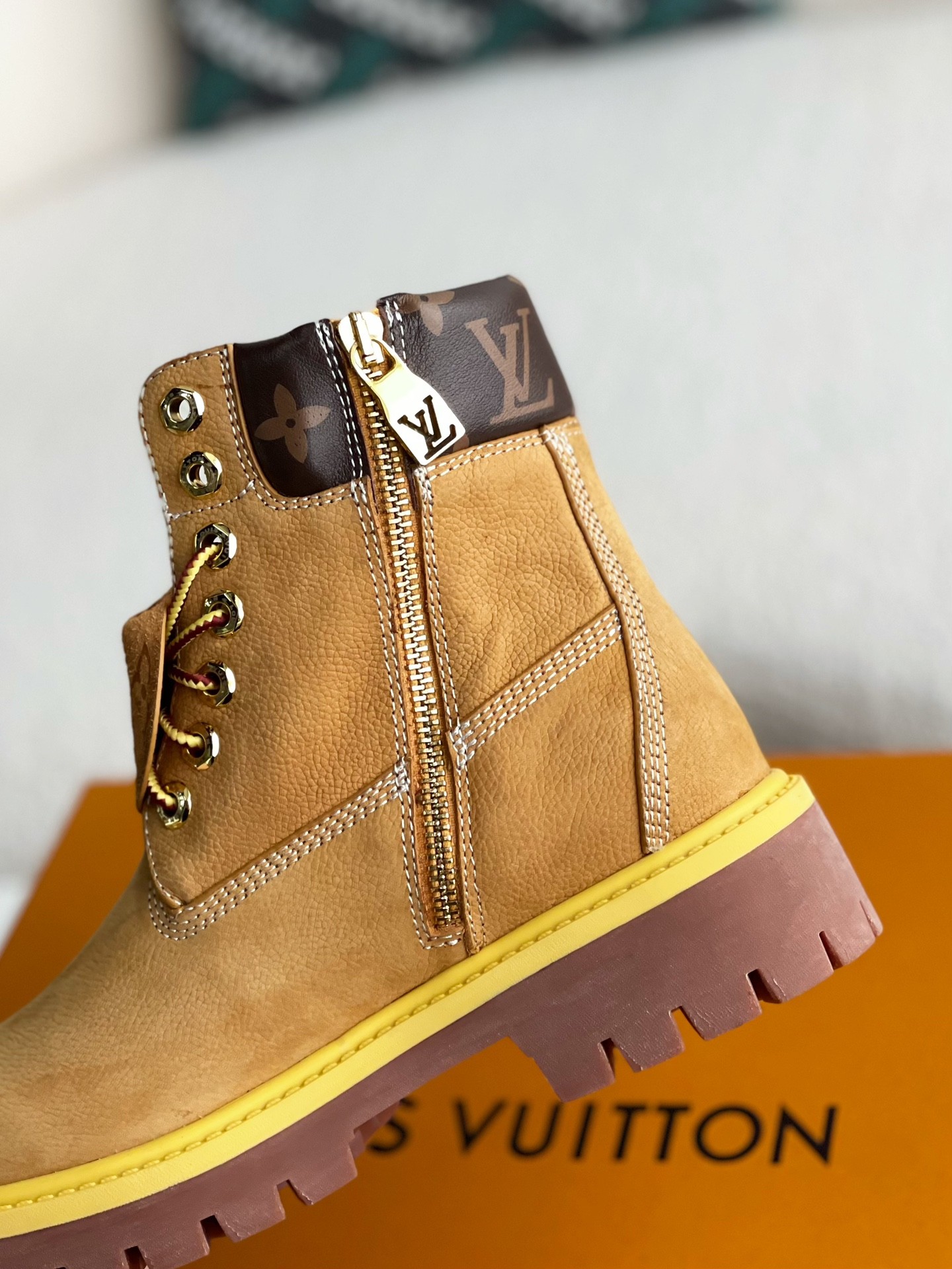 louis vuitton & timberland yellow boots/Martin boots/boots