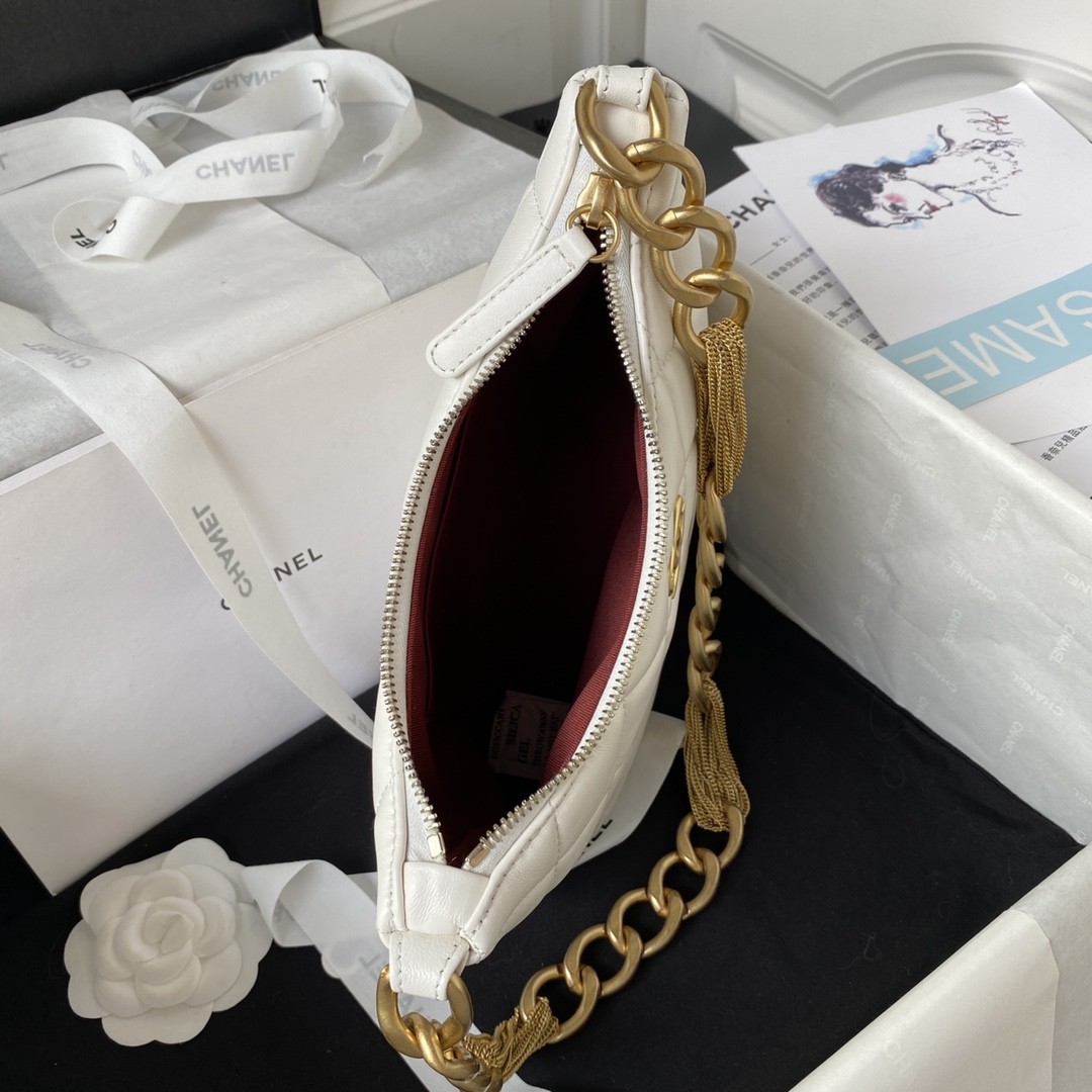 Chanel 22 3A Small Hobo Sheepskin Underarm Bag AS4220 Tassel Hardware, Top Quality