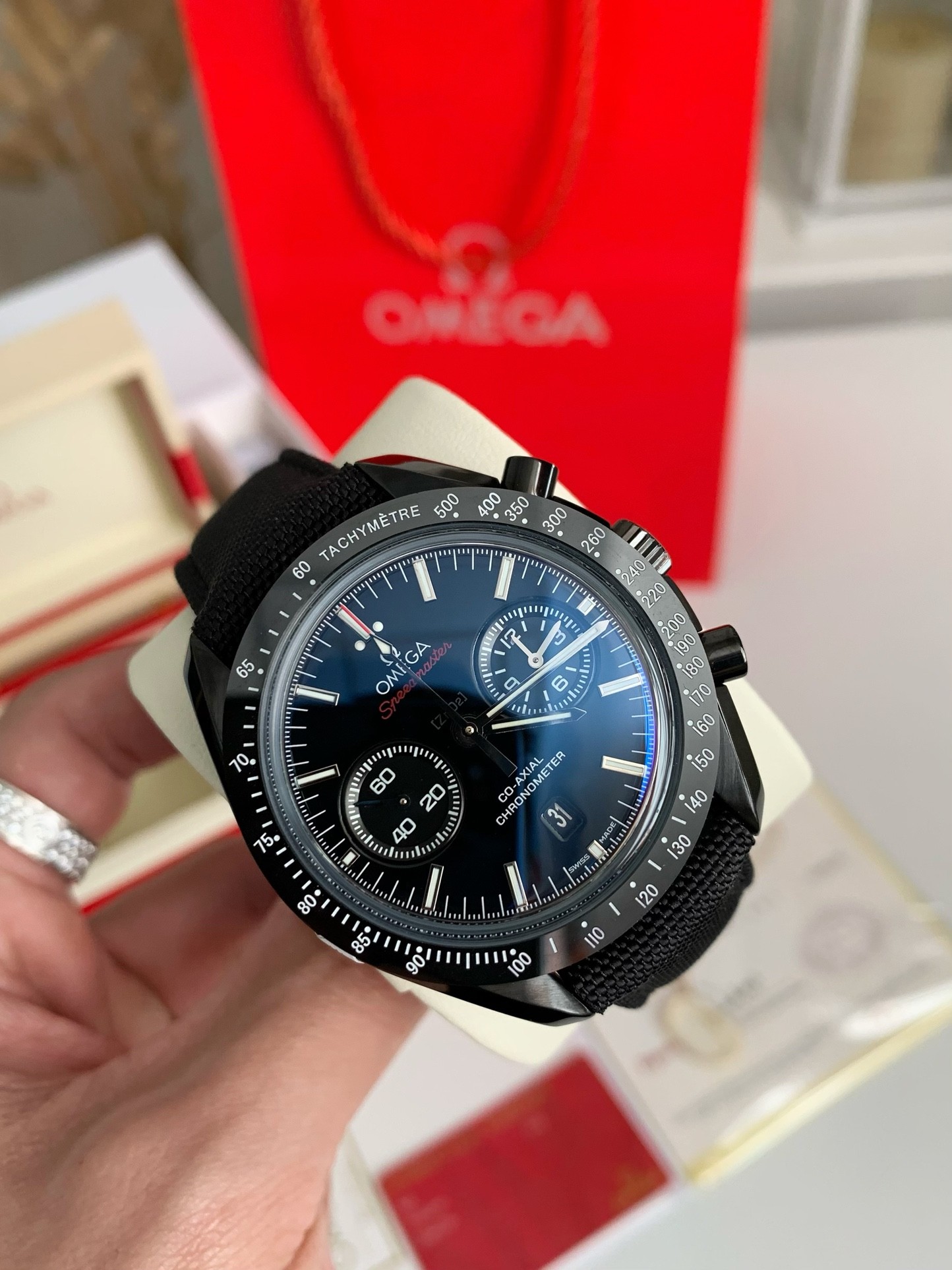 【#3840】Omega Speedmaster SeriesDark Side of the Moon, 50m waterproof watch, 44.25mm