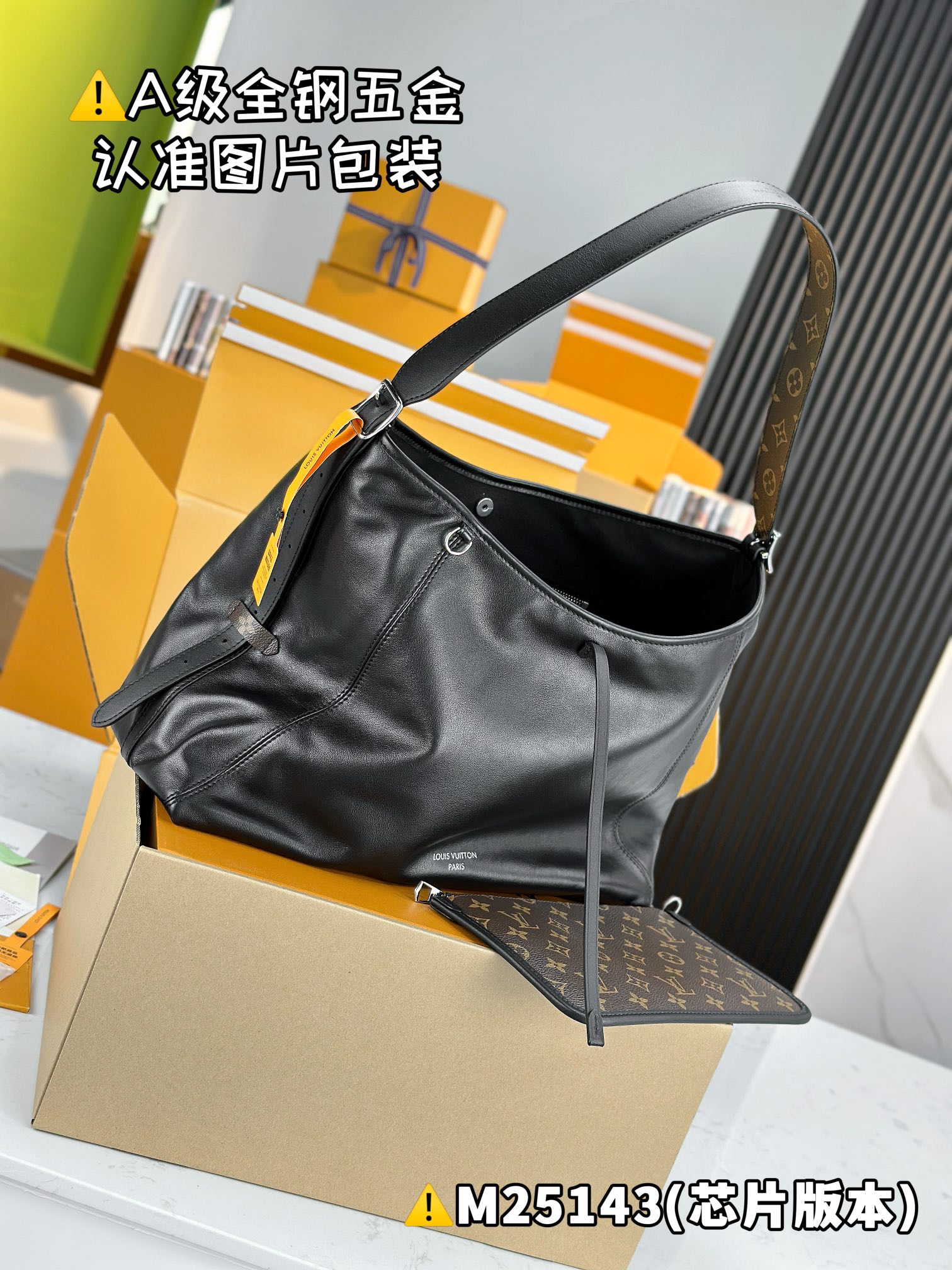 LOUIS VUITTON Carryall Dark MM Shoulder bag/top quality M25143