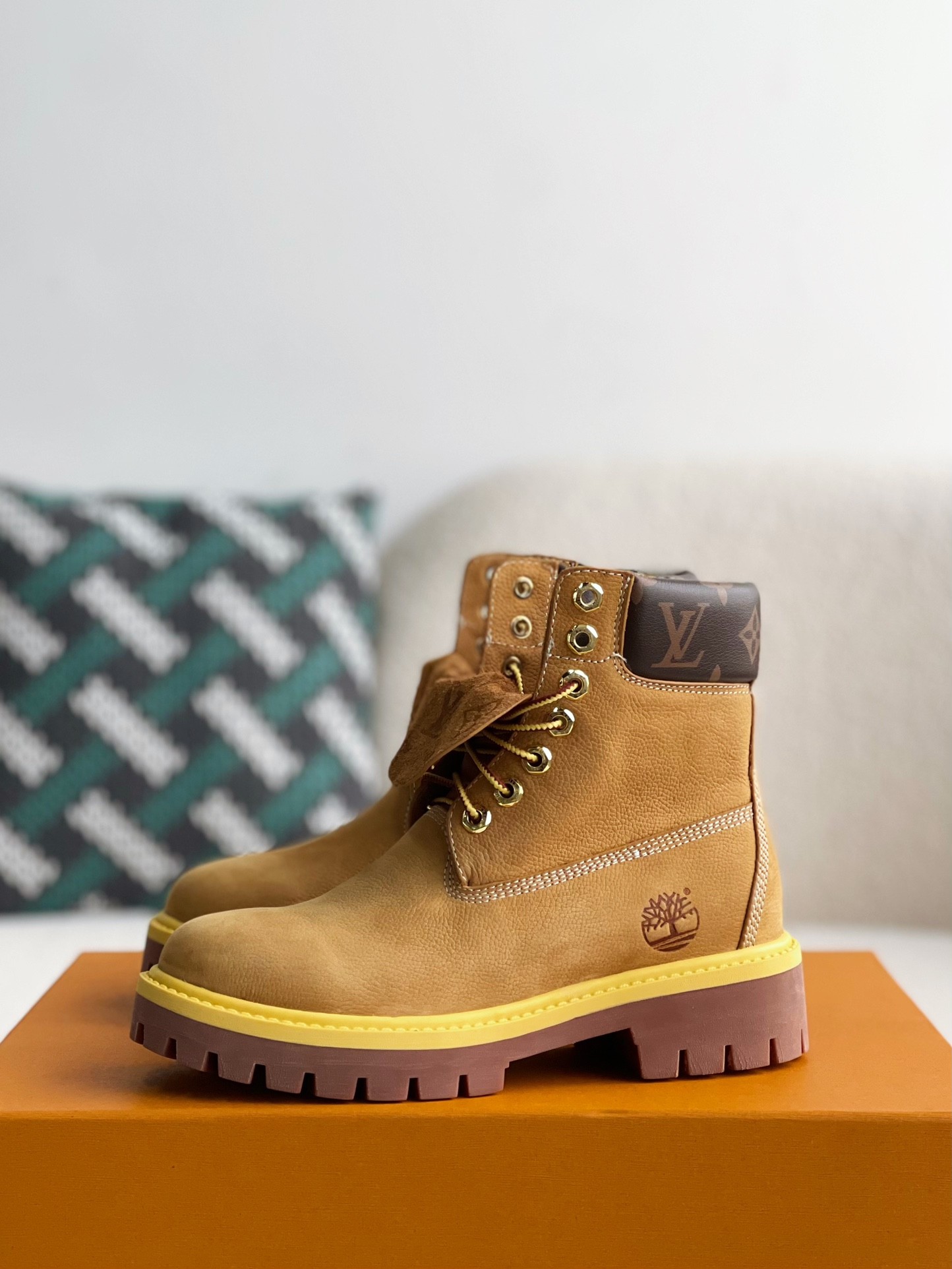 louis vuitton & timberland yellow boots/Martin boots/boots