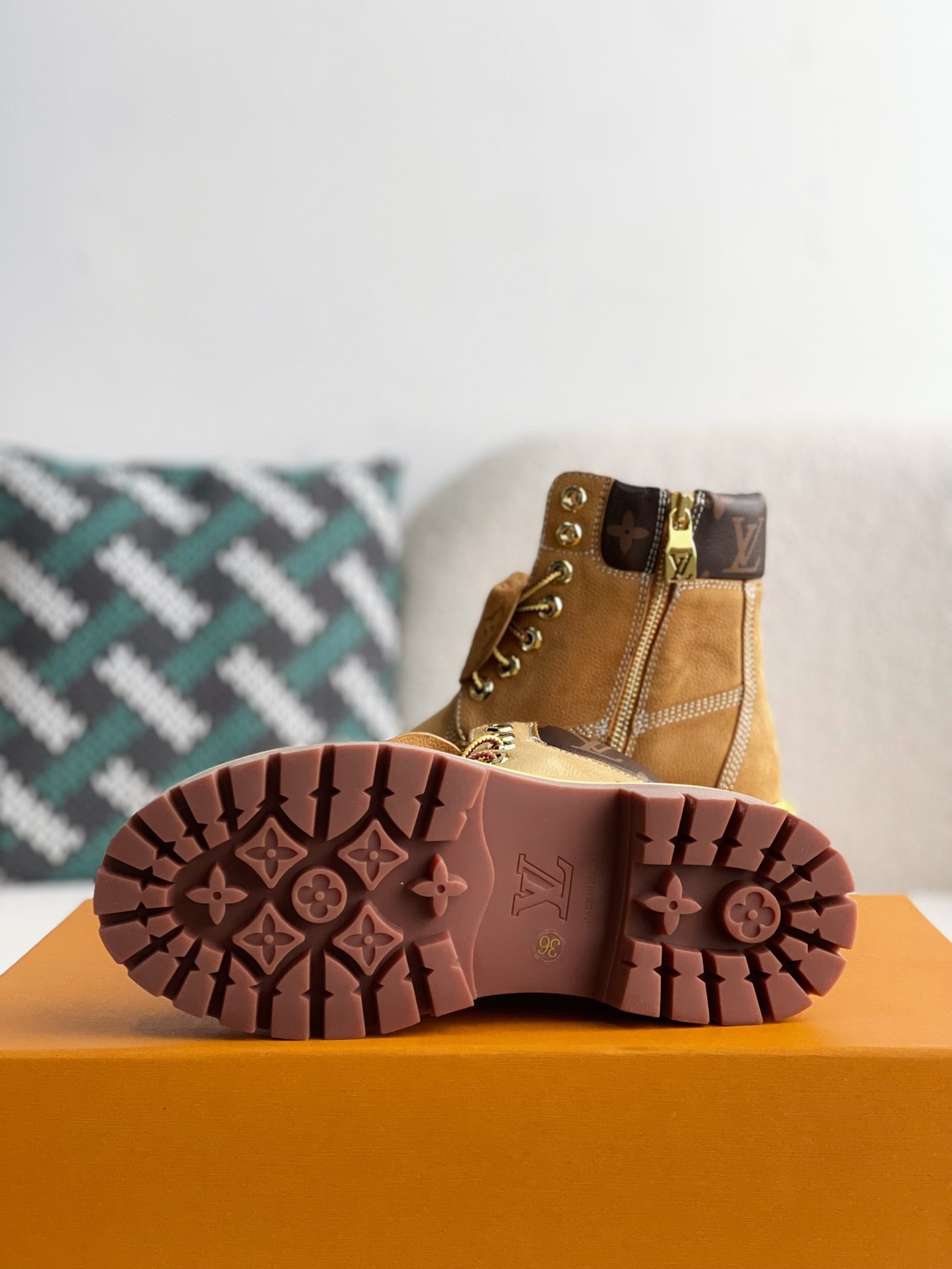 louis vuitton & timberland yellow boots/Martin boots/boots