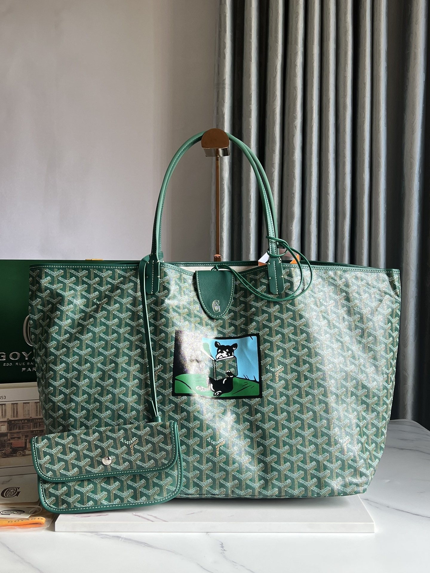Goyard Saint Louis GM special paintedDou style shopping bag