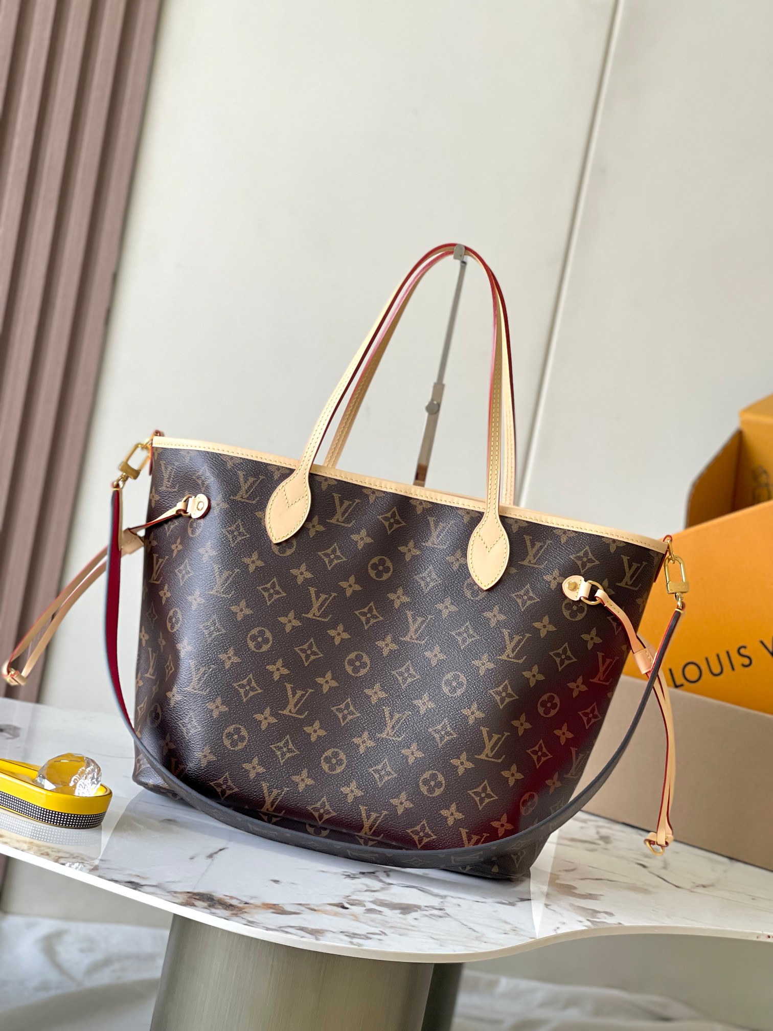 LOUIS VUITTON NEVERFULL BANDOULIERE INSIDE OUT MM Tote bag/top quality M12096