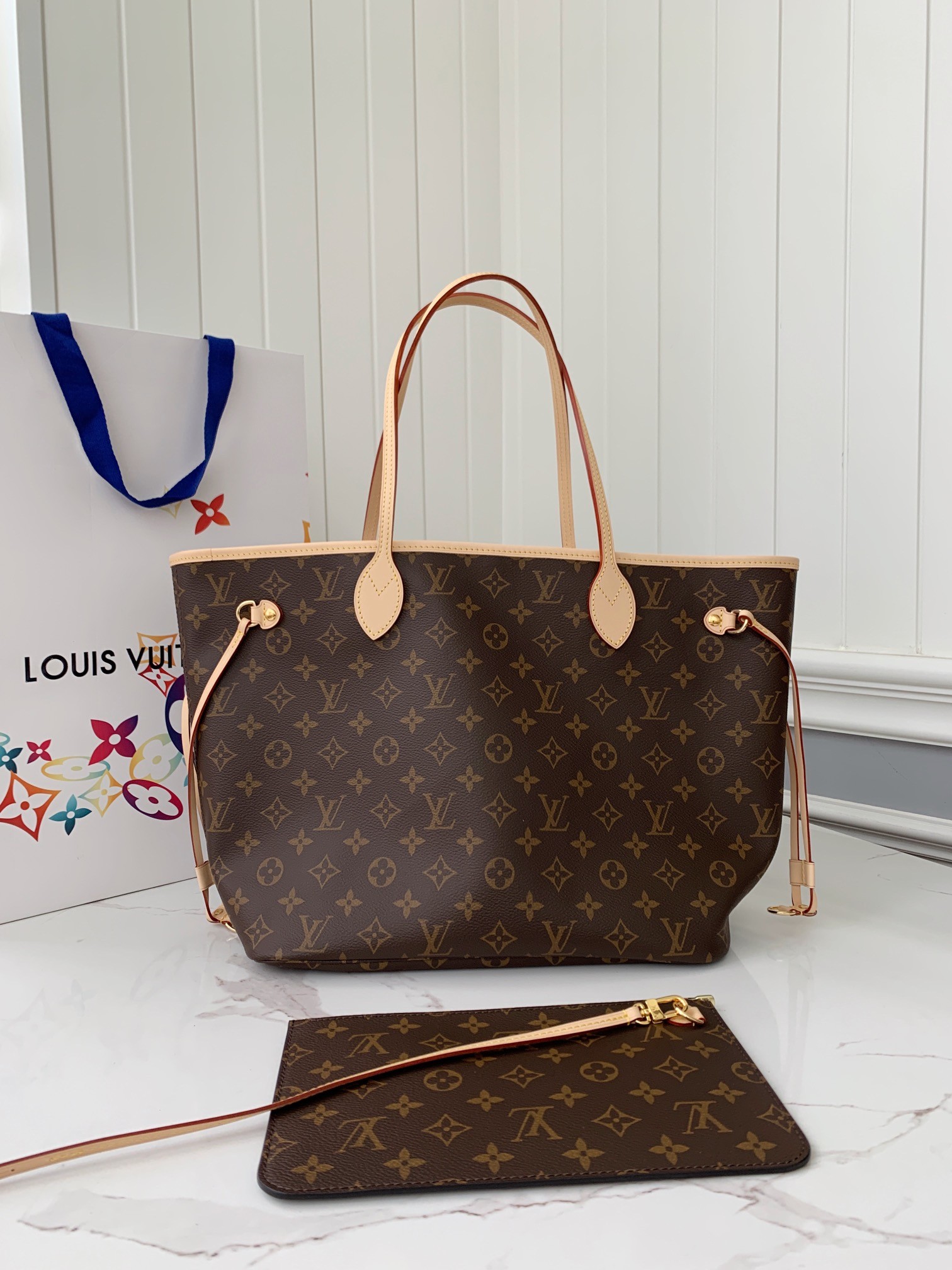 Louis Vuitton NEVERFULL Apricot Medium Shopping Bag M41177, Top Quality