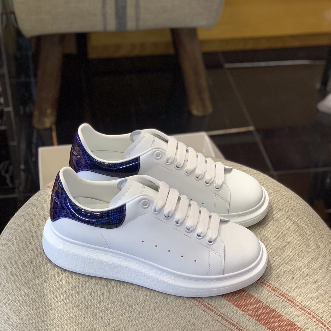 Alexander McQueen MQ Blue paint snake-grain pattern tail Sneakers