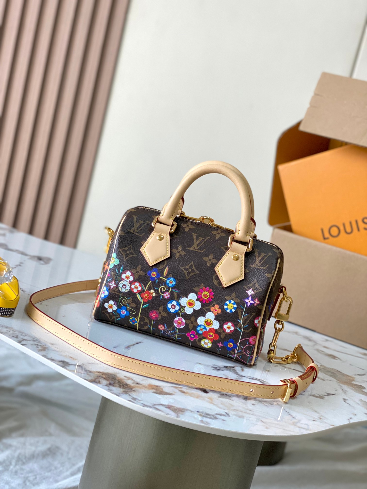 LOUIS VUITTON x Takashi Murakami Speedy Bandoulière 20 Handbag/Top Quality M14175