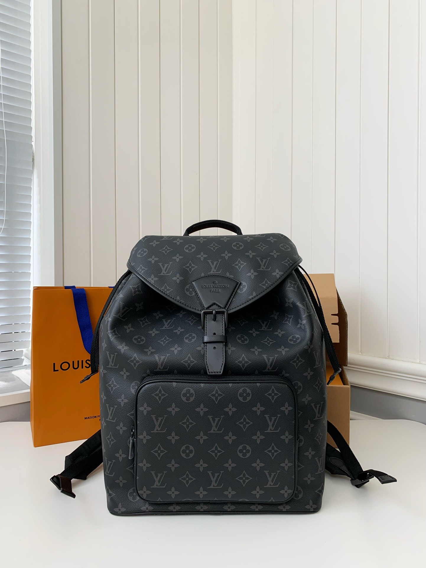 Louis Vuitton's New MONTSOURIS Men's Black Flower Backpack M45583, TopQuality