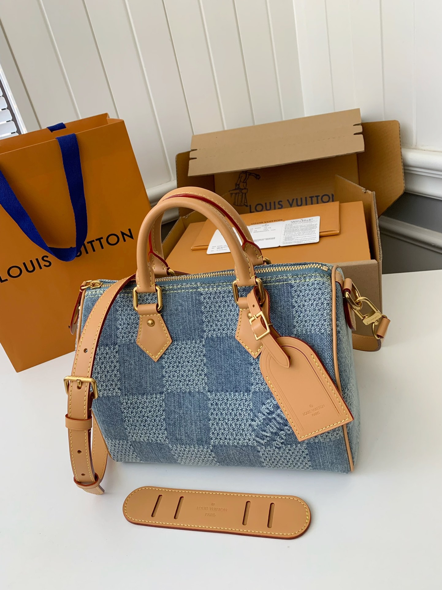 【#3351】 Louis Vuitton The new SPEEDY 25bandouli ère tannin denim handba9 N40700 Size: 25*15*15cm