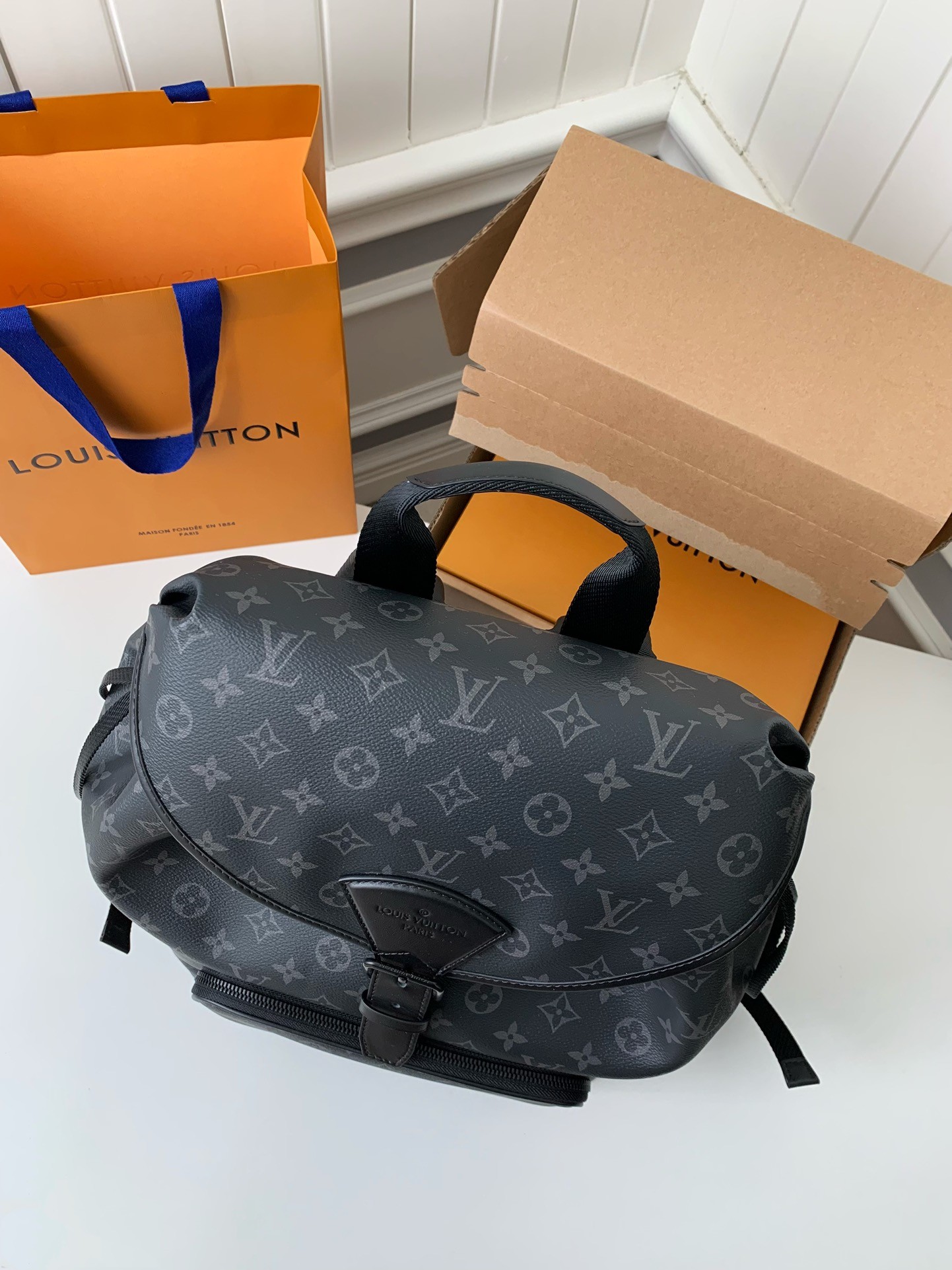 Louis Vuitton's New MONTSOURIS Men's Black Flower Backpack M45583, TopQuality